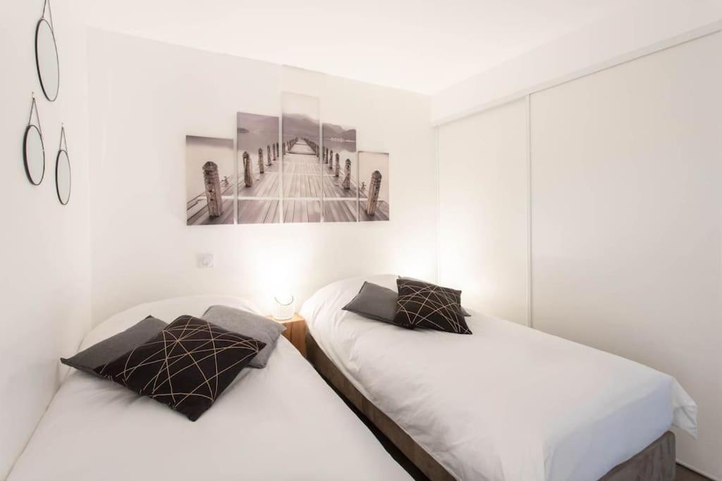 A7- 2 Bdr Sea & Mountain View - Ac, Parking, Pool & Terrace Apartamento Antibes Exterior foto