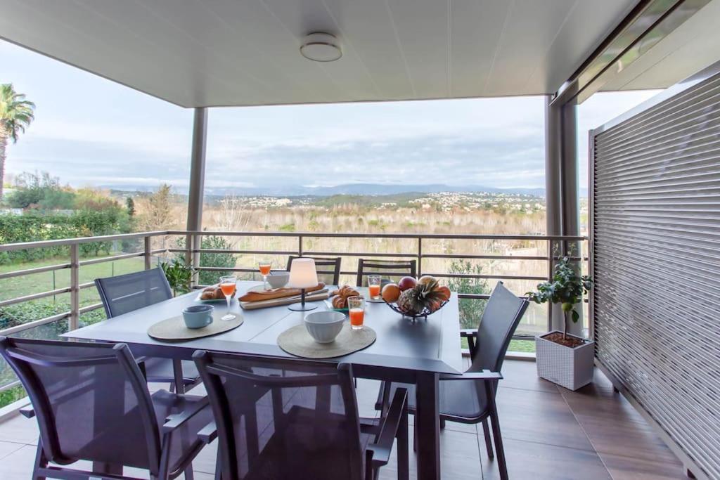 A7- 2 Bdr Sea & Mountain View - Ac, Parking, Pool & Terrace Apartamento Antibes Exterior foto