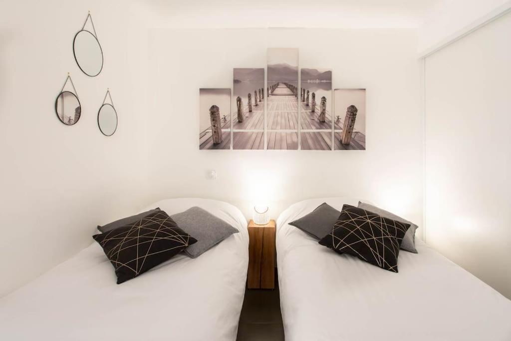 A7- 2 Bdr Sea & Mountain View - Ac, Parking, Pool & Terrace Apartamento Antibes Exterior foto